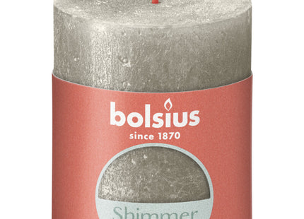 Bolsius Rustieke kaars shimmer champagne 8cm