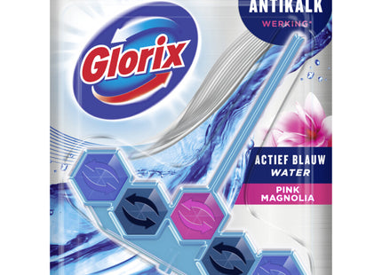 Glorix Pink magnolia blue water toilet block