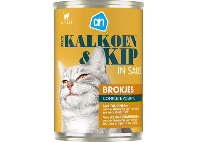 Blik brokjes kip kalkoen