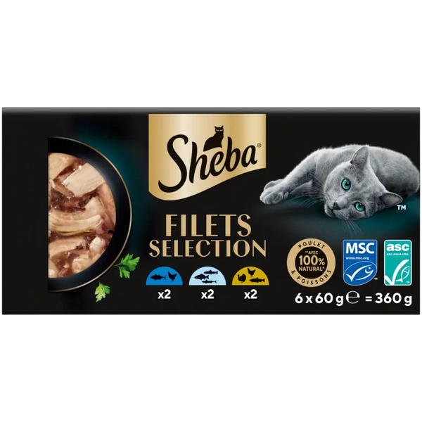 Sheba Fillets Selection Tuna, Chicken, Whitefish, Turkey