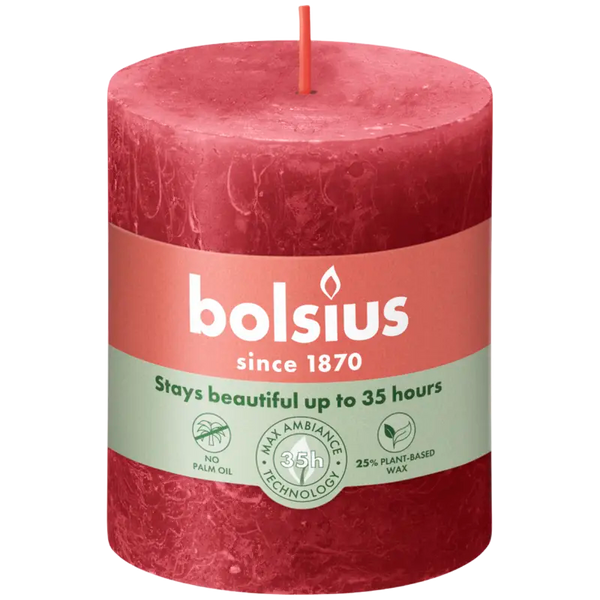 Bolsius Rustic candle 8cm red