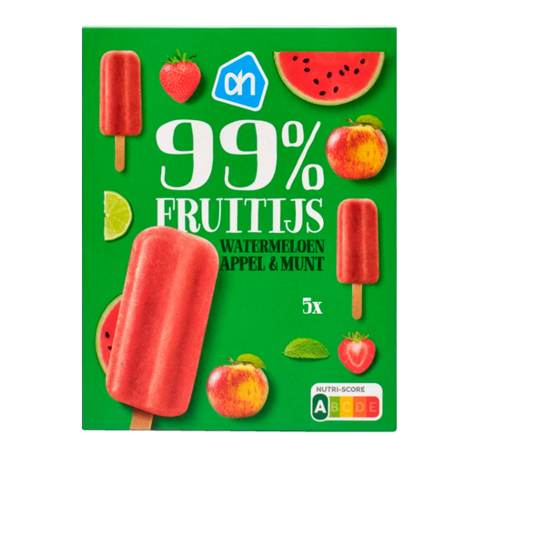 99% fruitijs watermeloen appel munt