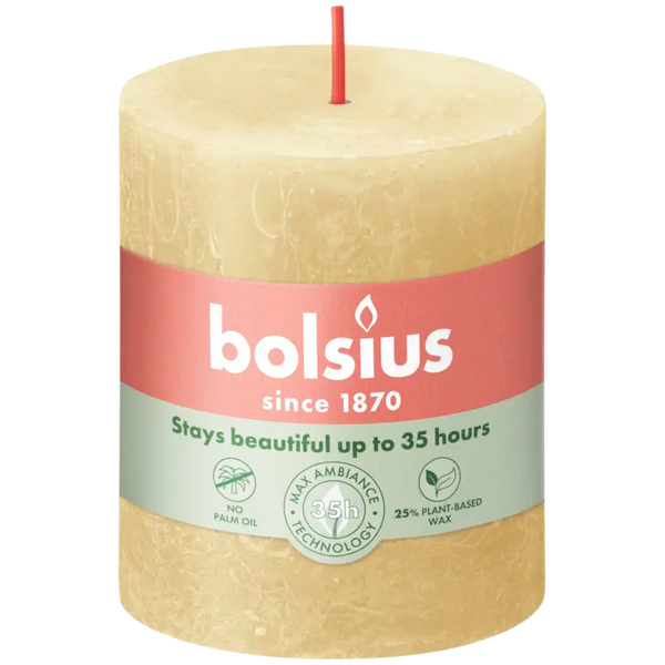 Bolsius rustic candle beige 8 cm