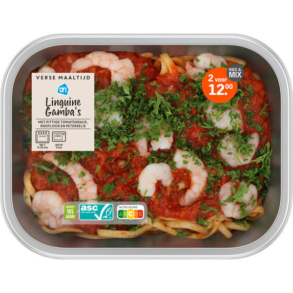 Verse maaltijd linguini gamba's
