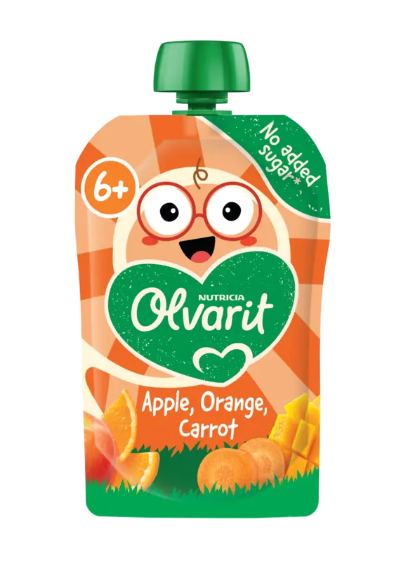Olvarit Quetschobst Apfel Orange Karotte ab 6 Monaten