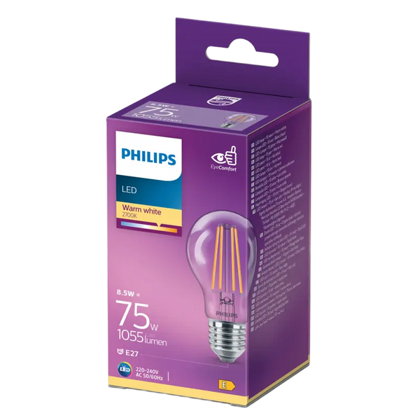 Philips Led fil standaard helder E27 75W