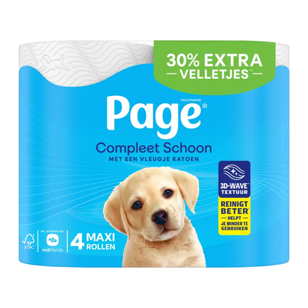 Page Compleet sauberes Toilettenpapier Maxi