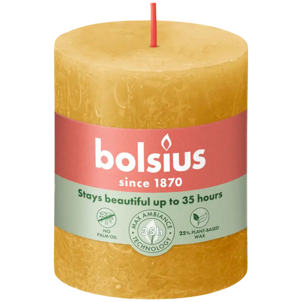 Bolsius Rustieke kaars okergeel 8cm