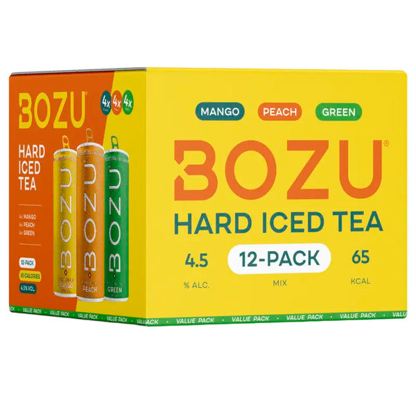 Bozu Hard iced tea peach mango green 12-pack