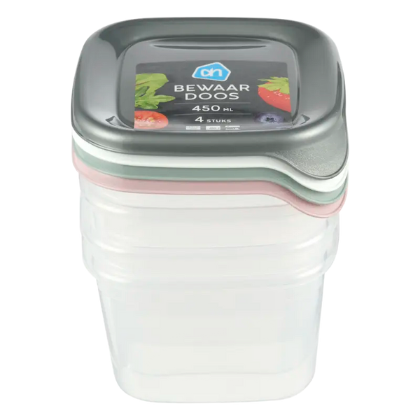Bewaardoos 0.45ltr vierkant