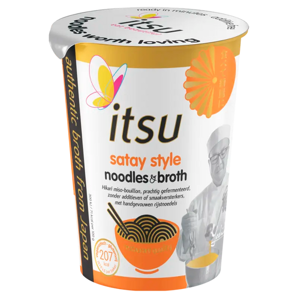 Itsu Satay style noodles & broth cup