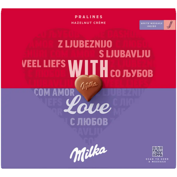 Milka Pralinen mit Haselnusscreme und Liebe gemacht