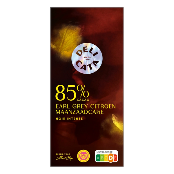 Delicata Tafel 85% Earl Grey Zitrone Mohnkuchen