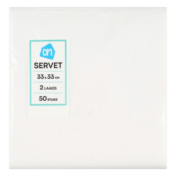 Servetten 2-laags 33x33 cm wit