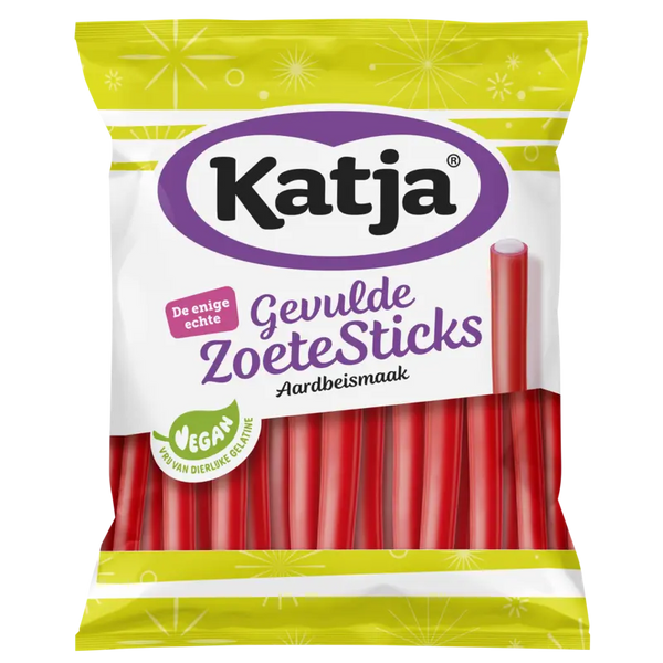 Katja Gevulde zoete sticks aardbei