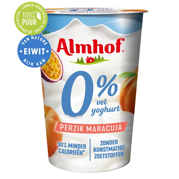 Almhof 0% Fett Joghurt Pfirsich-Passionsfrucht