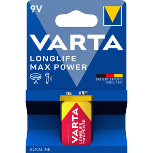 Varta Longlife max power 9V alkaline batterij