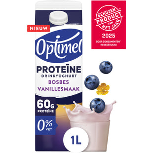 Optimel Drinkyoghurt protein bosbes vanille