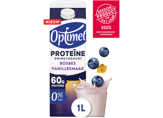 Optimel Drinkyoghurt protein bosbes vanille