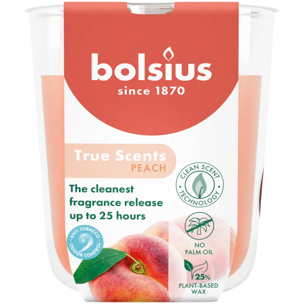 Bolsius True scents geurglas peach 8cm