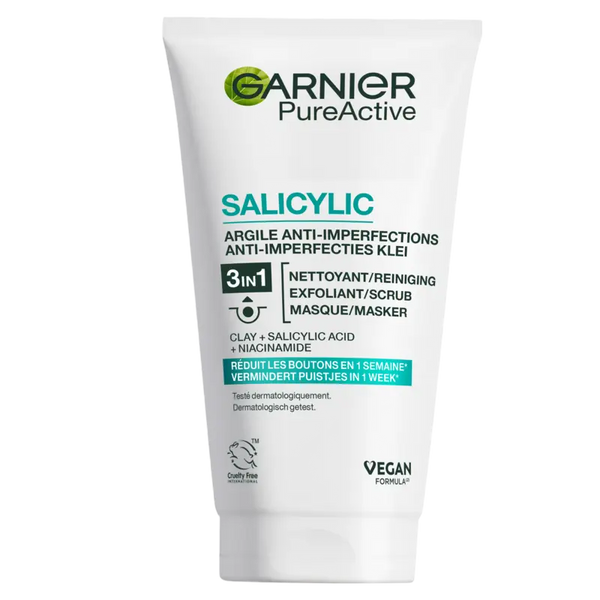 Garnier Pureactive 3-in-1 klei gezichtsmasker