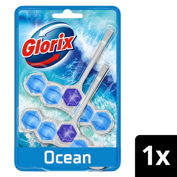 Glorix Power5 ocean double pack toilet block 2-pack