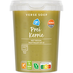 Verse soep prei kerrie