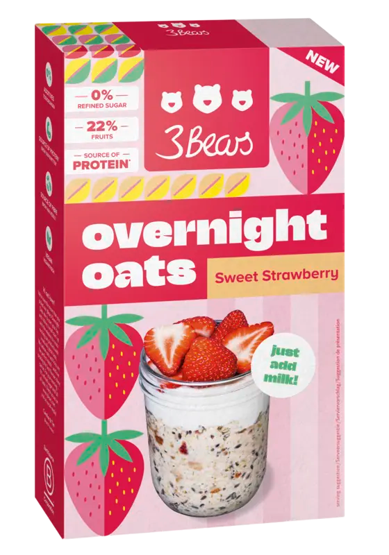 3Bears Overnight Oats Süße Erdbeere