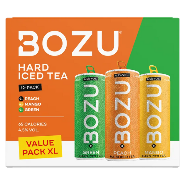 Bozu Hard iced tea peach mango green 12-pack