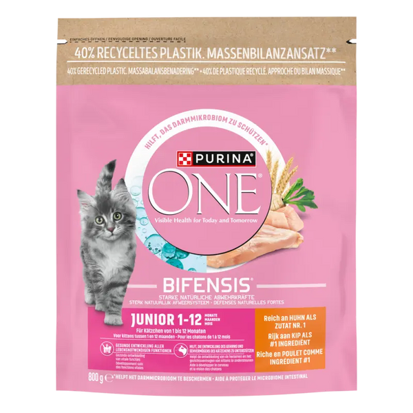 Purina ONE Junior 1-12 maanden rijk aan kip