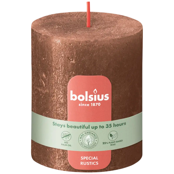 Bolsius Rustic candle 8cm copper