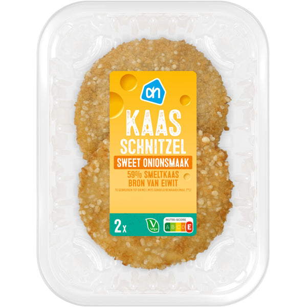 Vegetarische kaasschnitzel sweet onion