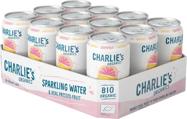 Charlie's Organics sparkling grapefruit 12-pack