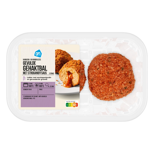 Stuffed meatballs with stroganoff sauce