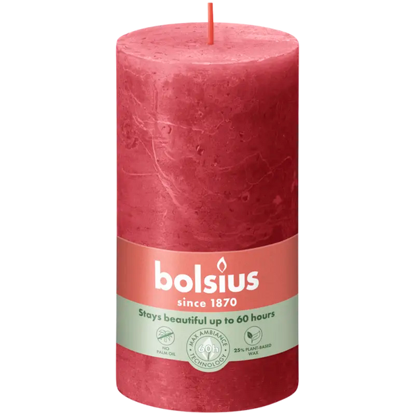 Bolsius Rustic candle 13cm red
