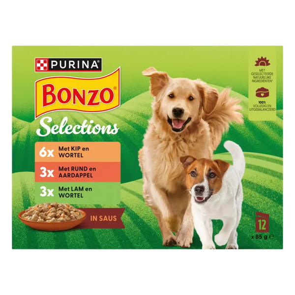 Bonzo Menübeutel in Soße Rind, Huhn, Lamm