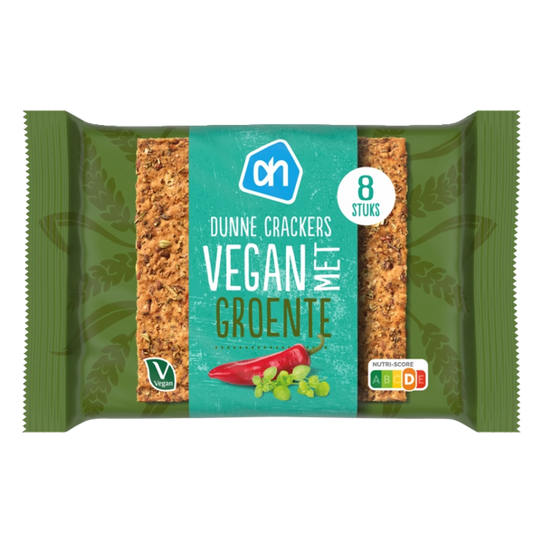 Thin vegan crackers with vegetables