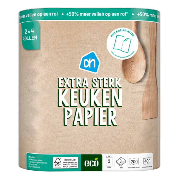 Eco Keukenpapier extra sterk 2=4 rollen