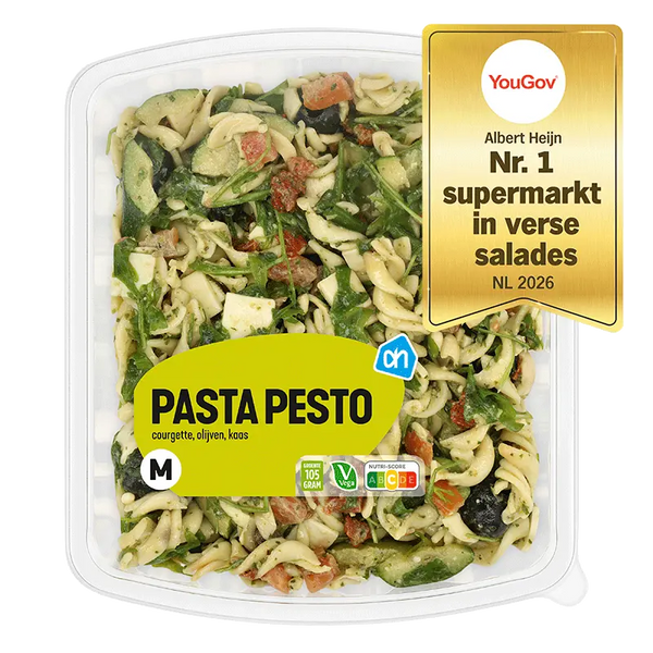 Pasta salad with basil sauce