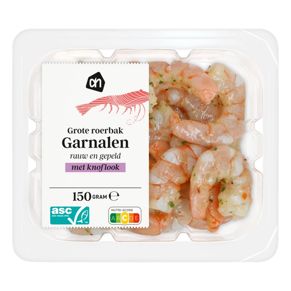 Grote roerbak garnalen rauw & gepeld