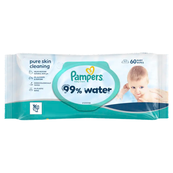Pampers Baby-Feuchttücher mit 99% Wasser