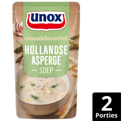 Asparagus soup in pouch