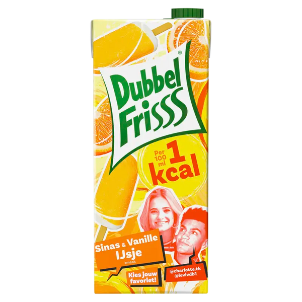 DubbelFrisss 1kcal Eis am Stiel mit Orangen- und Vanillegeschmack