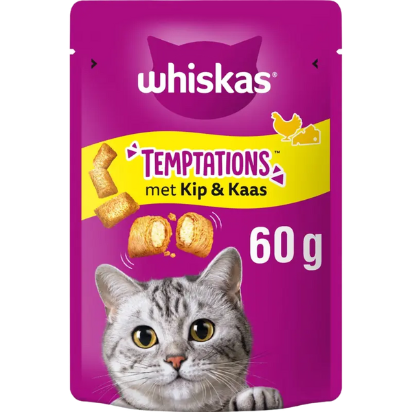 Whiskas Temptations kip & kaas kattensnacks