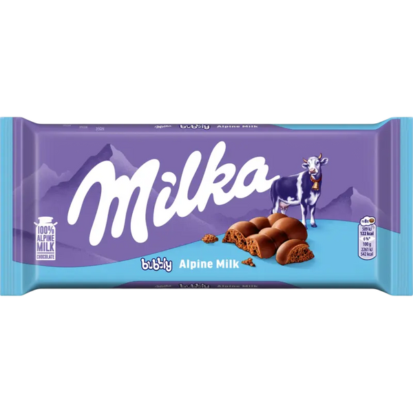 Milka Schokoladenriegel sprudelnde Alpenmilch