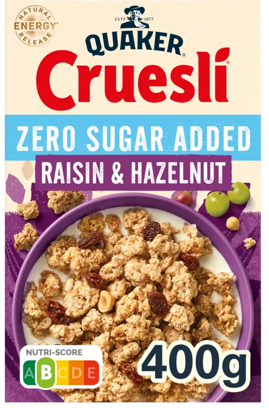 Quaker Raisin Hazelnut No Sugar Added