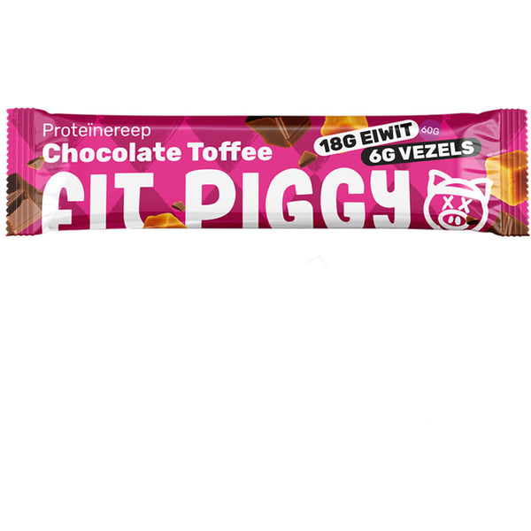 Fit Piggy Proteïne reep smaak toffee chocolade