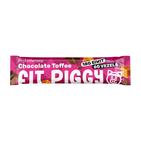 Fit Piggy Proteïne reep smaak toffee chocolade