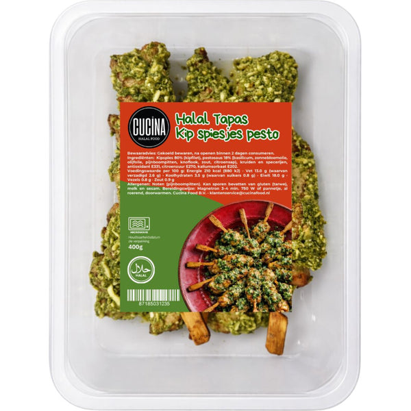 Cucina Kip spiesjes pesto halal tapas