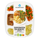 Kipfilet pepersaus met wortel en doperwt